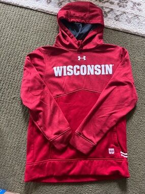 Under Armour Red Wisconsin Pullover Hoodie